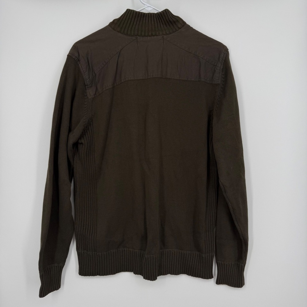 Oscar de la Renta‎ Men Quarter Zip Knit Sweater Olive Green Size L Preppy Office - Picture 4 of 5